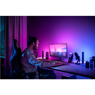 Philips Hue Play Gradient PC Lightstrip, 32''-34'' + Bridge, black/white - Smart Lightstrip for a Monitor