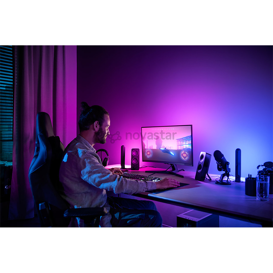 Philips Hue Play Gradient PC Lightstrip, 32''-34'' + мост, черный/белый - Умная светодиодная лента для монитора