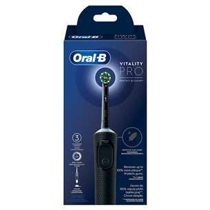 Braun Oral-B Vitality Pro, juodas - Elektrinis dantų šepetėlis
