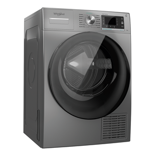 Whirlpool, 9 kg, depth 65.6 cm, silver - Clothes Dryer