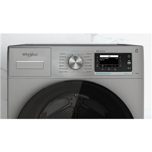 Whirlpool, 9 kg, depth 65.6 cm, silver - Clothes Dryer