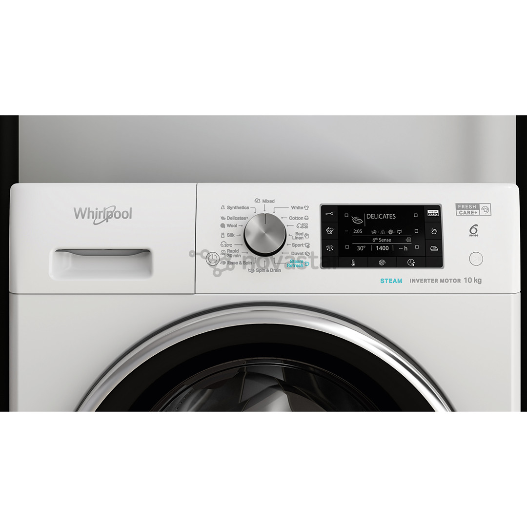 Whirlpool, 10 kg, depth 60.5 cm, 1400 rpm, white - Front Load Washing Machine
