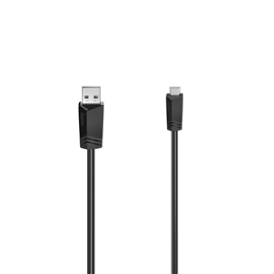 Hama Essential Line, USB-A - USB mini, 0,75 m, black - Cable