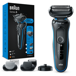 Barzdaskutė Braun Series 5 AutoSense Wet & Dry, black/blue 51-B4650CS