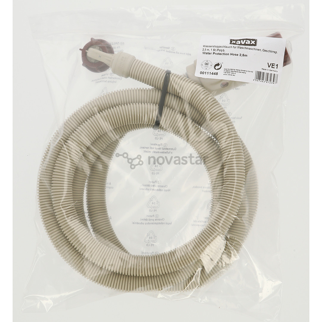 Xavax 2.5 m - Aqua Stop Hose for washing machine and dishwasher