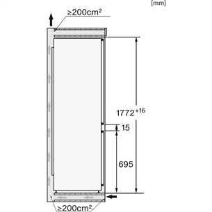 Įmontuojamas šaldytuvas Miele KFN7795D, NoFrost, 246 L, 177 cm