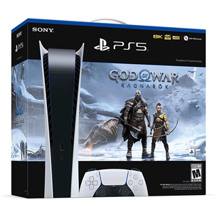 Žaidimų konsolė Sony PlayStation 5 Digital +God of War Ragnarök 711719452492