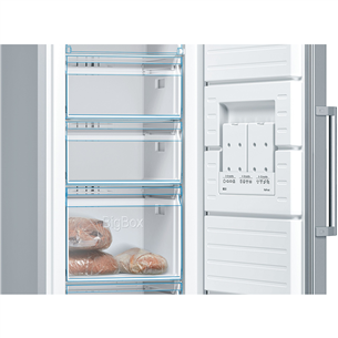 Bosch Series 4, NoFrost, 242 L, 186 cm, inox - Freezer