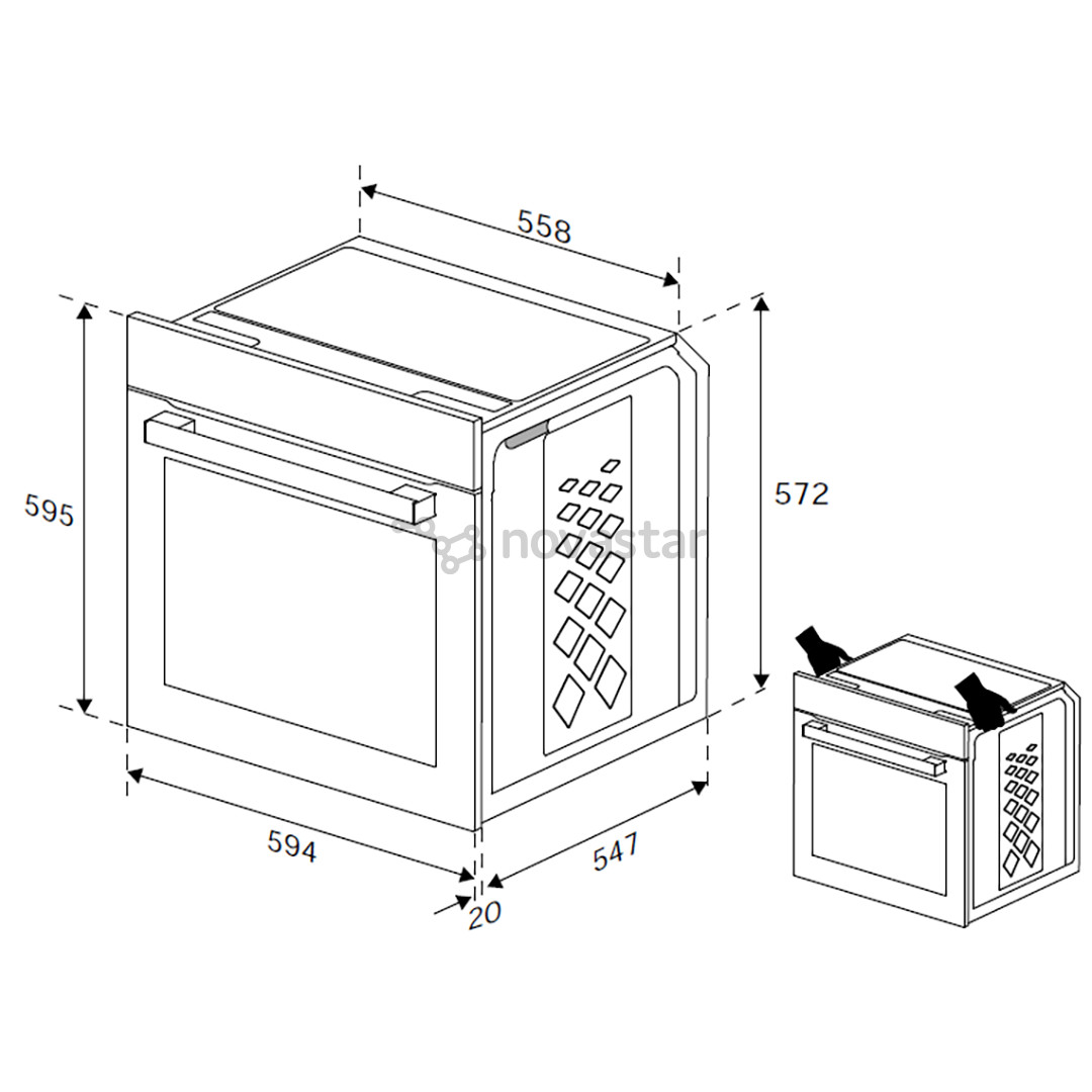 Orkaitė Beko, Beyond, catalytic back wall, 72 L