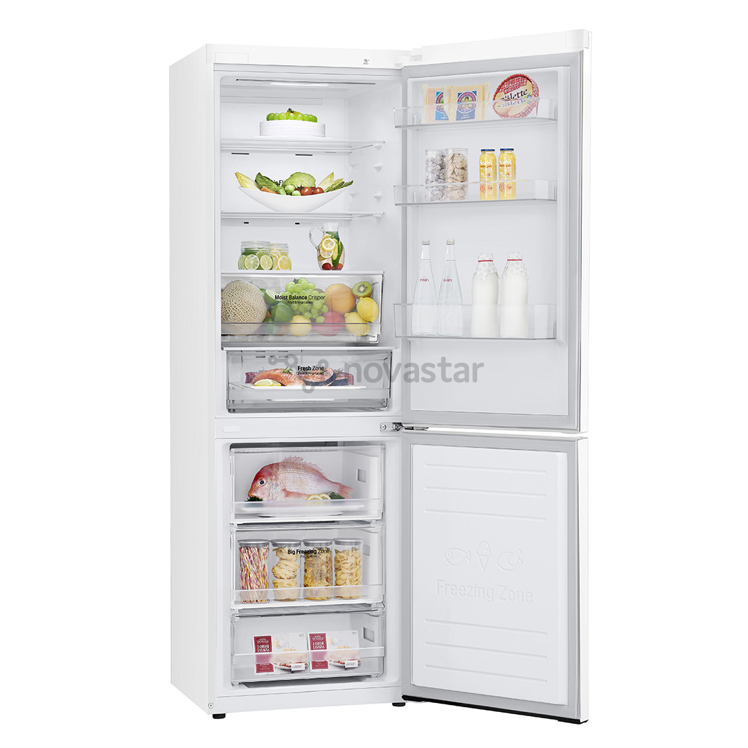 LG, No Frost, 341 L, aukštis 186 cm, baltas - Šaldytuvas