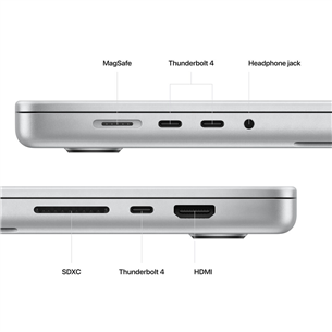 Nešiojamas kompiuteris Apple MacBook Pro 16 (2023), M2 Pro 12C/19C, 16GB, 512GB, ENG, silver