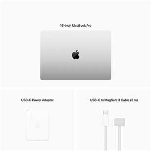 Nešiojamas kompiuteris Apple MacBook Pro 16 (2023), M2 Pro 12C/19C, 16GB, 512GB, ENG, silver