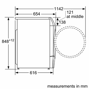 Bosch, Serie 8, 10/6 kg, depth 61.6 cm, 1400 rpm, white - Washer-dryer