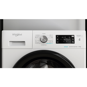 Whirlpool, 8 кг, глубина 63 см, 1400 об/мин, белый - Стиральная машина с передней загрузкой