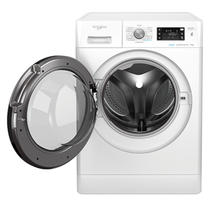 Whirlpool, 8 кг, глубина 63 см, 1400 об/мин, белый - Стиральная машина с передней загрузкой