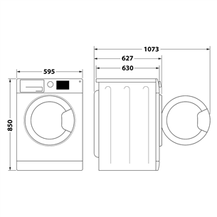 Whirlpool, 8 кг, глубина 63 см, 1400 об/мин - Стиральная машина с передней загрузкой