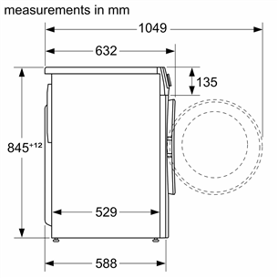 Skalbimo mašina Bosch Series 6, 10 kg, 1400 rpm, gylis 58,8 cm