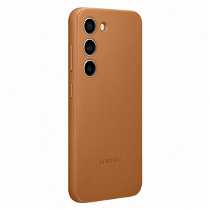 Dėklas Samsung Galaxy S23, odinis, camel