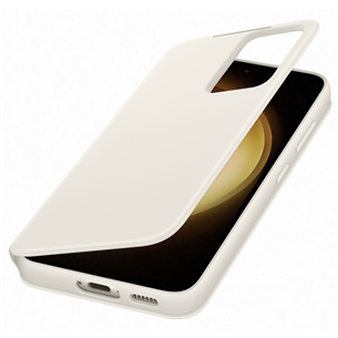Dėklas Samsung Galaxy S23, Smart View Wallet, smėlio spalvos