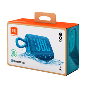 JBL GO 3 Eco, mėlynas - Belaidė kolonėlė