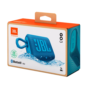 Belaidė kolonėlė JBL GO 3 Eco, Mėlynas