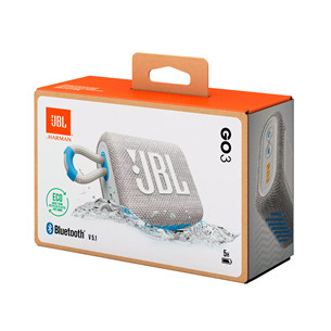 JBL GO 3 Eco, balta - Belaidė kolonėlė