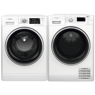 Skalbimo mašina + džiovyklė Whirlpool 9 kg + 9 kg FFD9469BCV+FFTM119X3