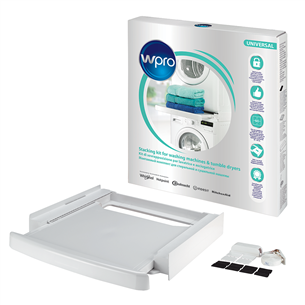 Whirlpool, white - Stacking kit with pull-out shelf