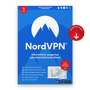 NordVPN Standard - подписка, включающая 1 год VPN и программное обеспечение кибербезопасности для 6 устройств