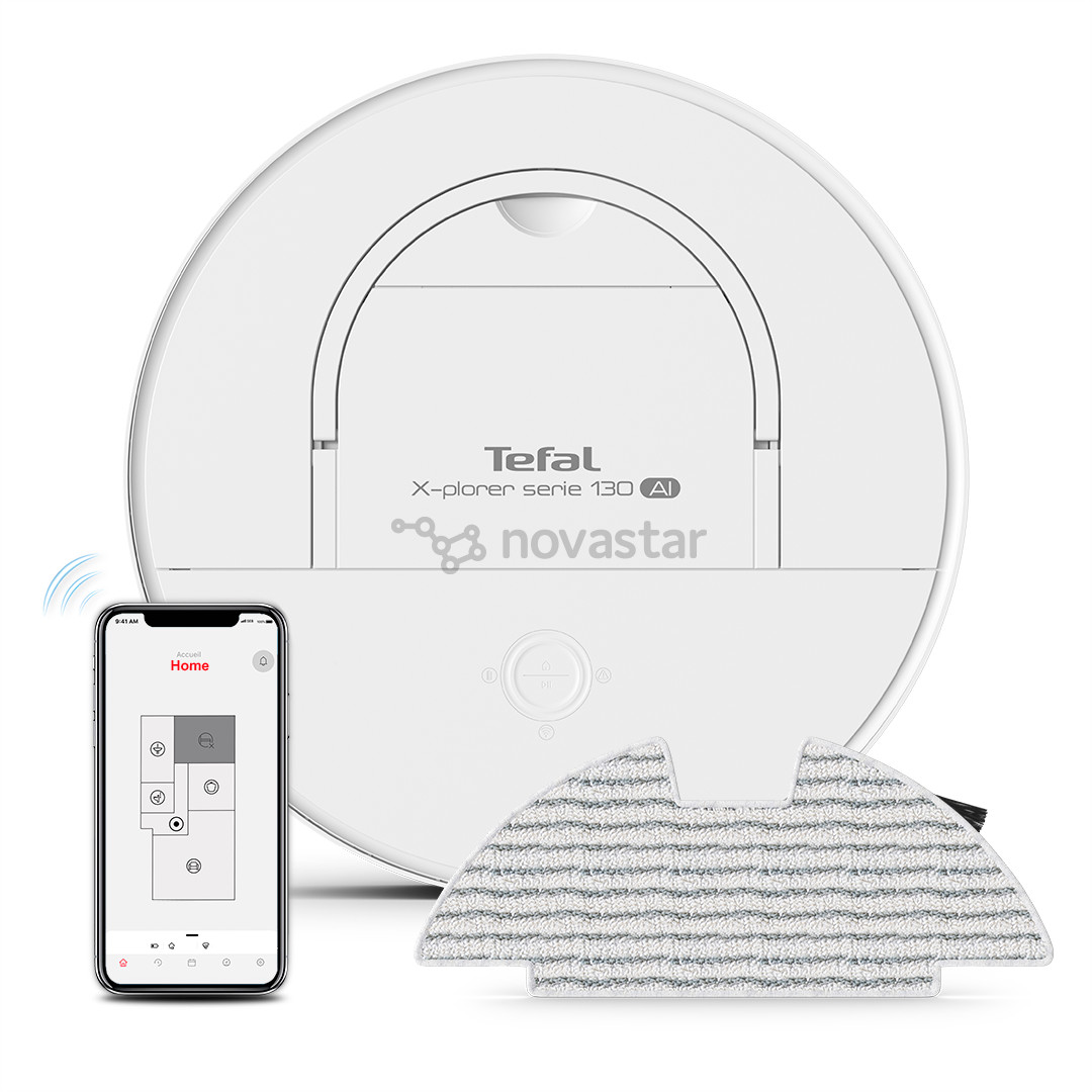 Tefal X-Plorer Serie 130 Ai Animal & Allergy, Wet&Dry, white - Robot vacuum cleaner