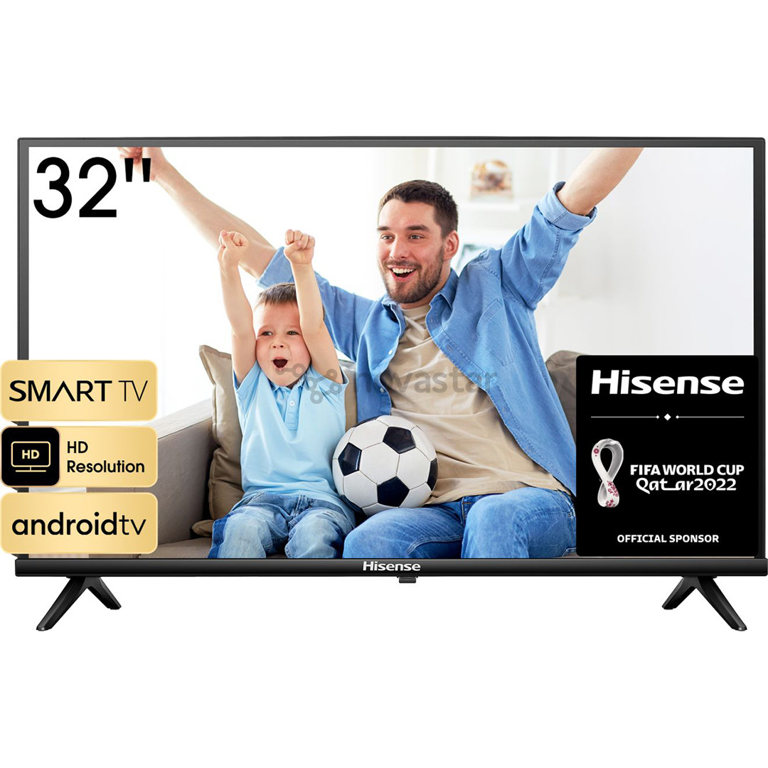 Hisense A4HA, 32'', HD, LED LCD, боковые ножки, черный - Телевизор