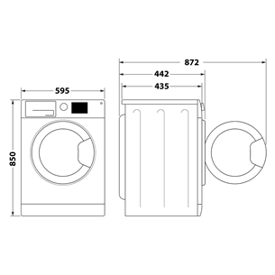 Whirlpool, 7 kg, depth 43.5 cm, 1200 rpm - Front Load Washing Machine