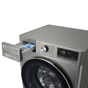 LG, Slim Steam, 8.5 kg / 5 kg, depth 47.5 cm, 1200 rpm, silver - Washer-Dryer Combo