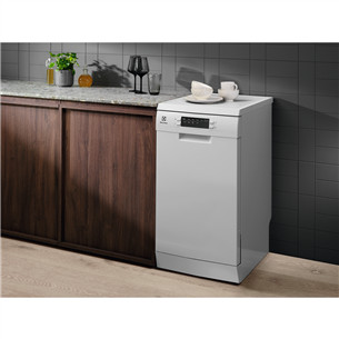 Electrolux 600 Slim, 10 komplektų talpa, plotis 44,6 cm, balta - Indaplovė