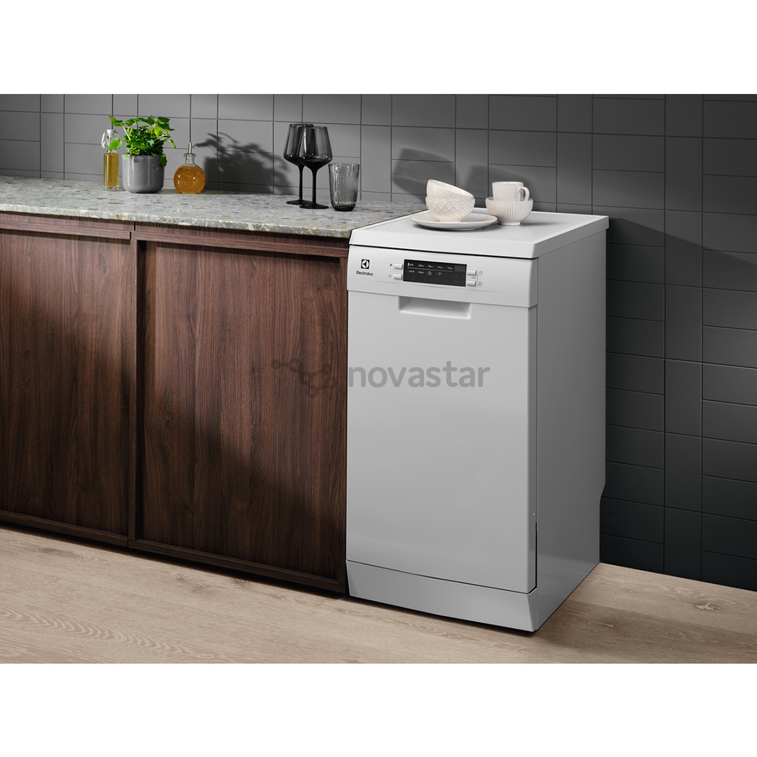 Electrolux 600 Slim, 10 komplektų talpa, plotis 44,6 cm, balta - Indaplovė