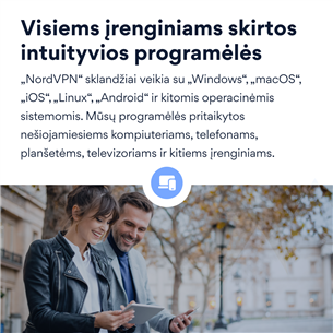 NordVPN Standard - Skaitmeninio saugumo programinės įrangos 1-erių metų prenumerata skirta 6 įrenginiams