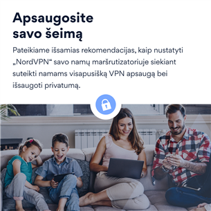 NordVPN Standard - Skaitmeninio saugumo programinės įrangos 1-erių metų prenumerata skirta 6 įrenginiams