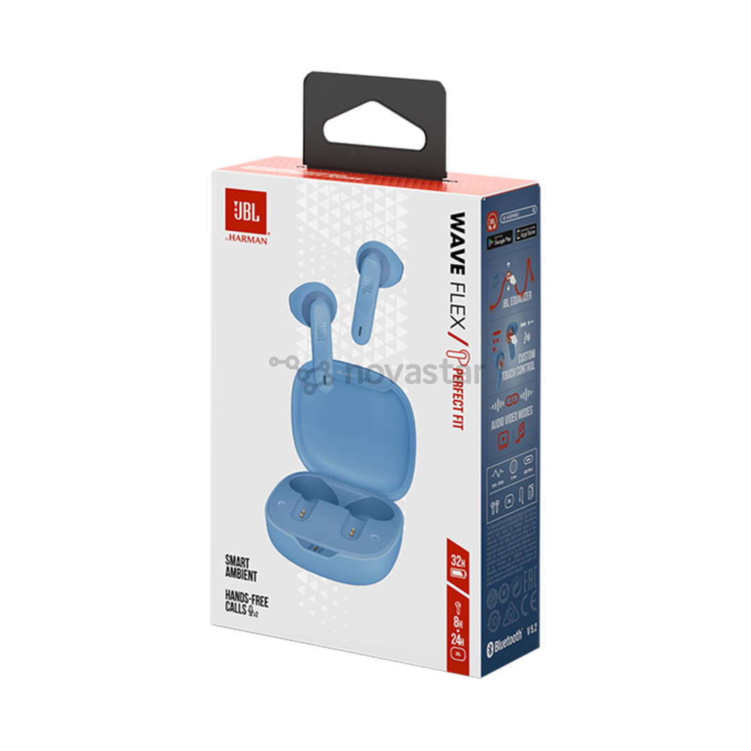Belaidės ausinės JBL Wave Flex, mėlynos