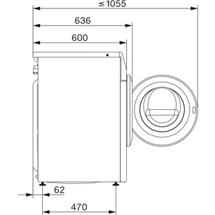 Miele W1 Active, 7 kg, depth 60 cm, 1400 rpm - Front load washing machine