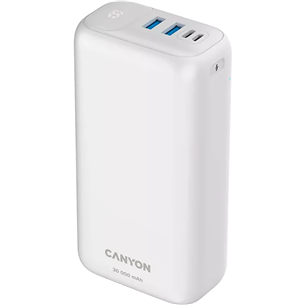 Canyon PB-301, 30 000 mAh, USB-A, USB-C, white - Powerbank