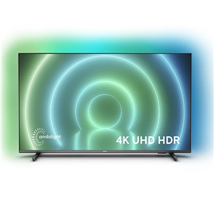 Philips LCD 4K UHD, 65", боковые ножки, серый - Телевизор