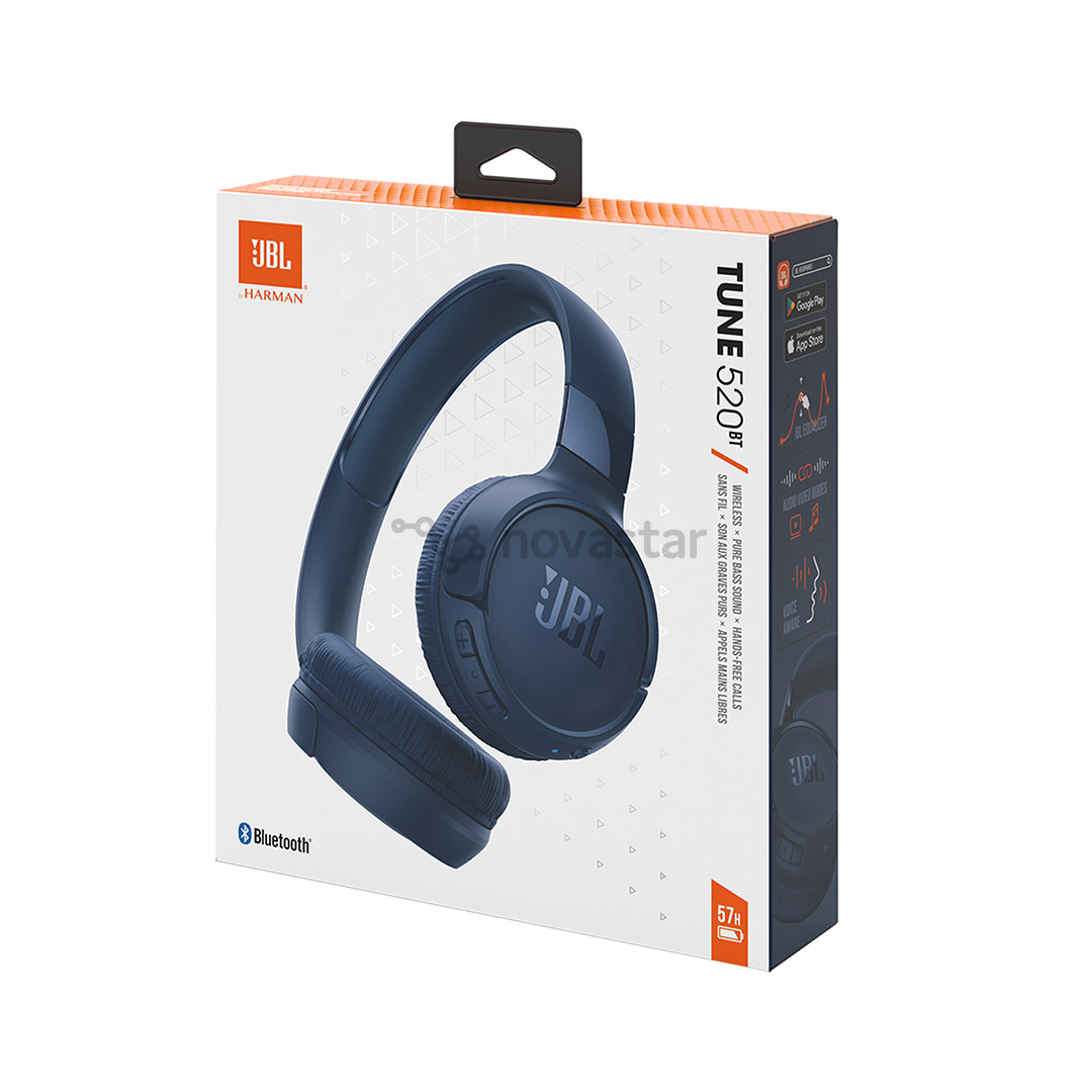 JBL Tune 520BT, синий - Накладные беспроводные наушники