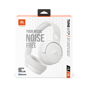 JBL Tune 670NC, adaptive noise cancelling, white - Wireless on-ear headphones