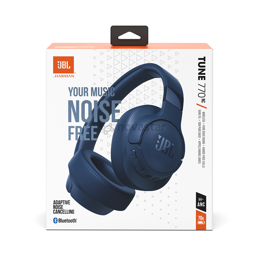 JBL Tune 770NC, prisitaikantis triukšmo slopinimas, mėlynos - Belaidės ausinės