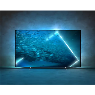 Philips OLED707, 55", OLED, Ultra HD, feet stand, silver - TV