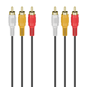 Laidas Hama Audio-Video, 3 RCA - 3 RCA, gold-plated, 3 m, black 00305014