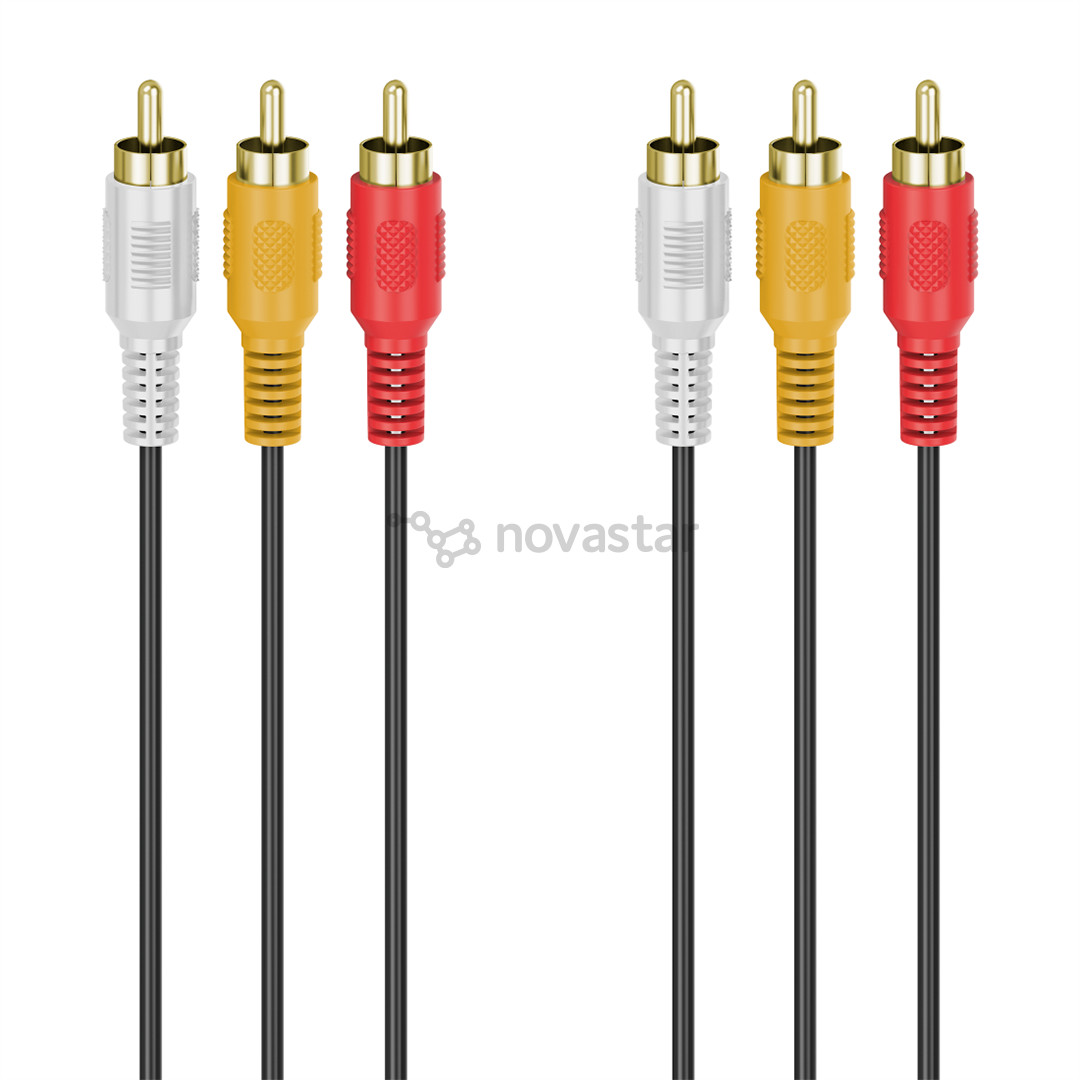 Hama Audio-Video, 3 RCA - 3 RCA, gold-plated, 3 m, black - Cable