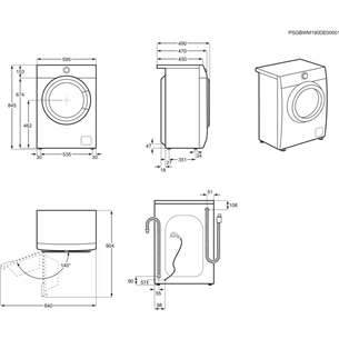 Electrolux PerfectCare 600, 7 kg, depth 44.9 cm, 1200 rpm - Front load Washing machine