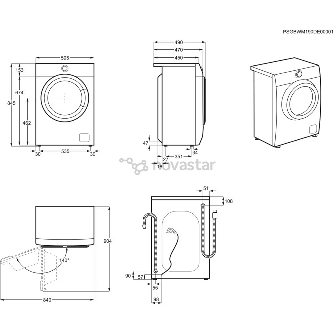 Electrolux PerfectCare 600, 7 кг, глубина 44,9 см, 1200 об/мин - Стиральная машина с передней загрузкой