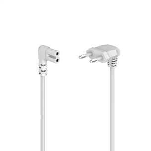 Hama Power Cord, 2-pin, angled, 3 m, white - Power cable